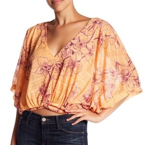 Free People Coral Floral One Dance Top